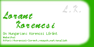 lorant korencsi business card